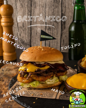 Sandwich Británico - El Sabrozón (estilo burguer, hamburguesa)