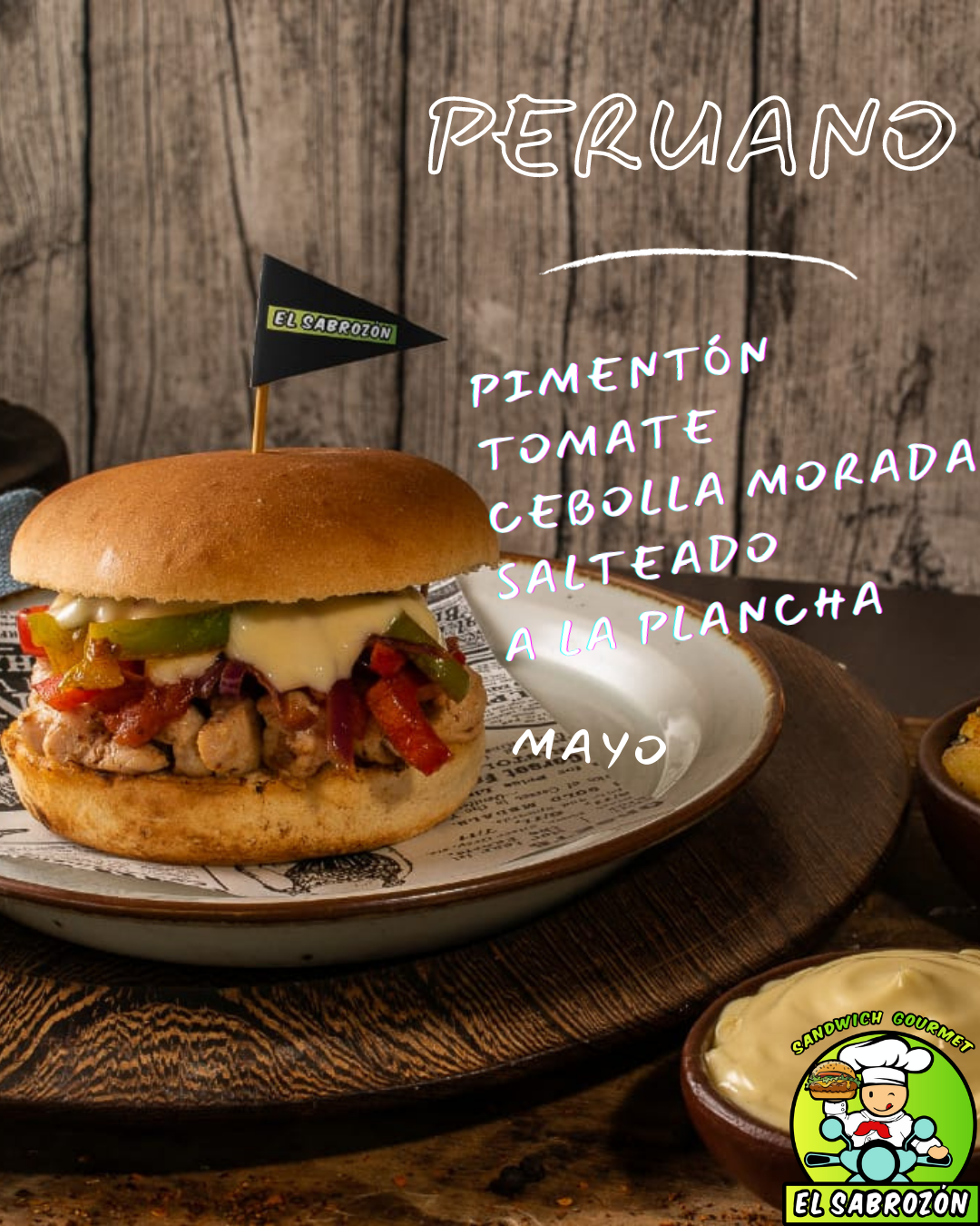 Sandwich Peruano - El Sabrozón (estilo burguer, hamburguesa)