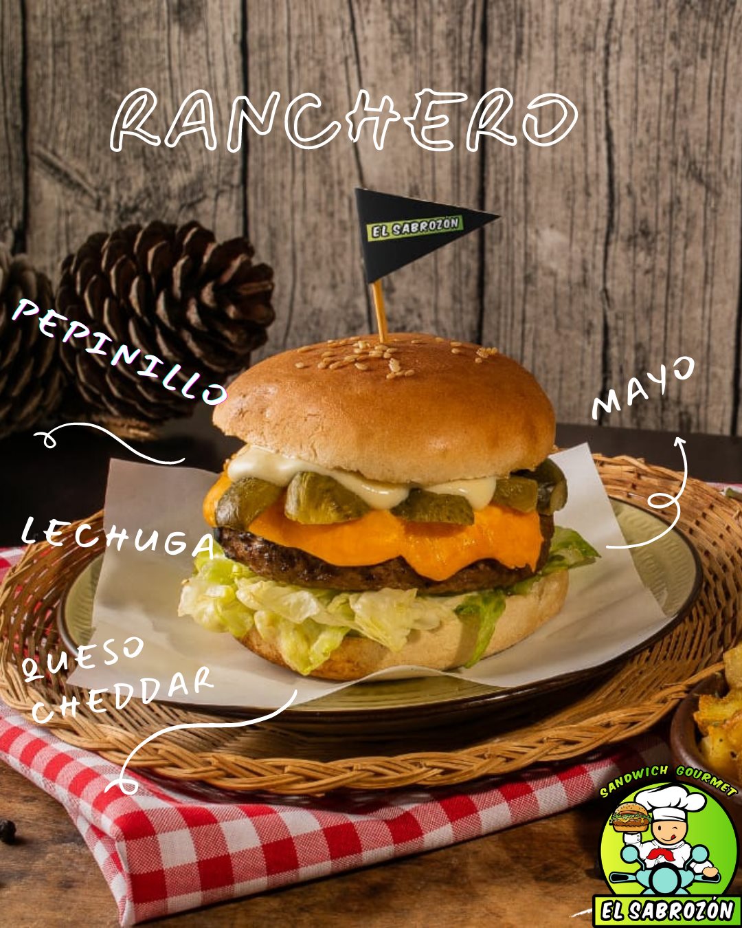 Sandwich Ranchero - El Sabrozón (estilo burguer, hamburguesa)